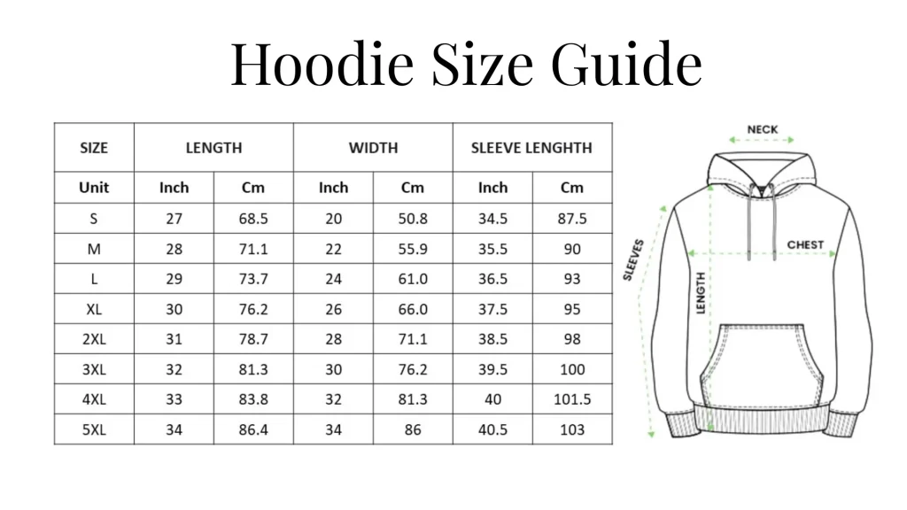 Hoodie Size Guide