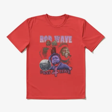 Rod Wave Pray for Love T-Shirt Red Rod Wave Pray for Love T-Shirt Red